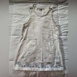 Vintage 90s Floral Embroidered Sleeveless Dress